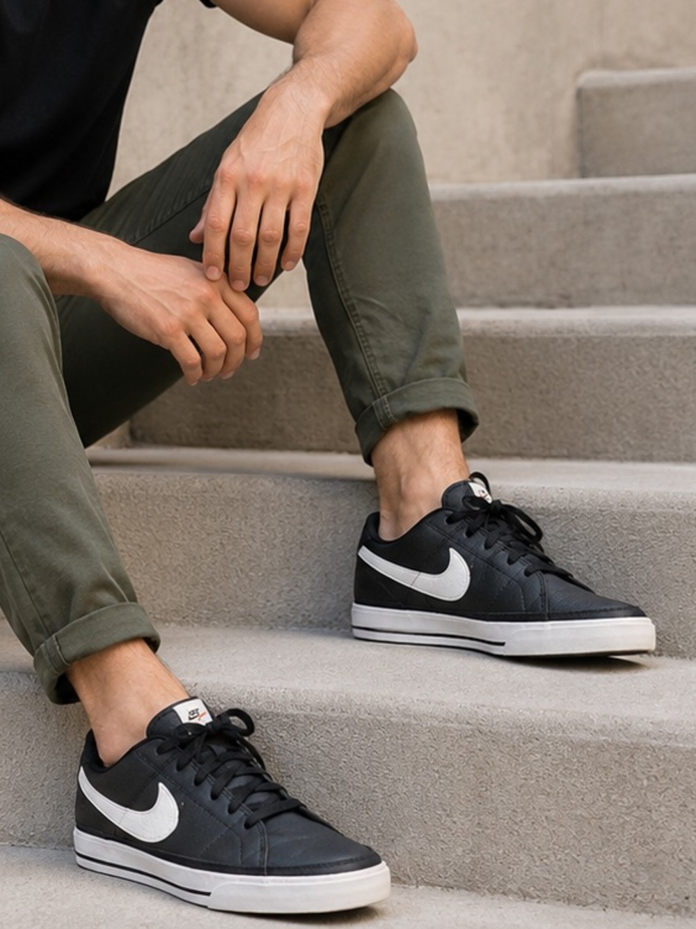 Nike Black and White Low-Top Sneakers